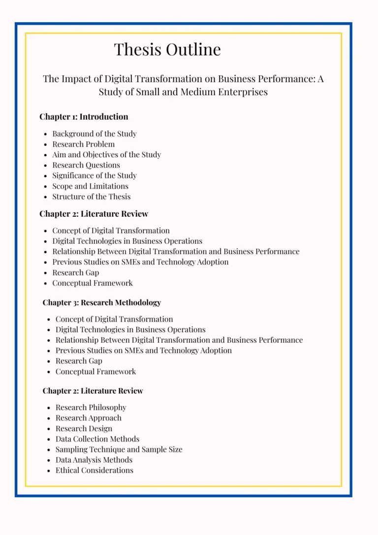 Thesis Outline part 1